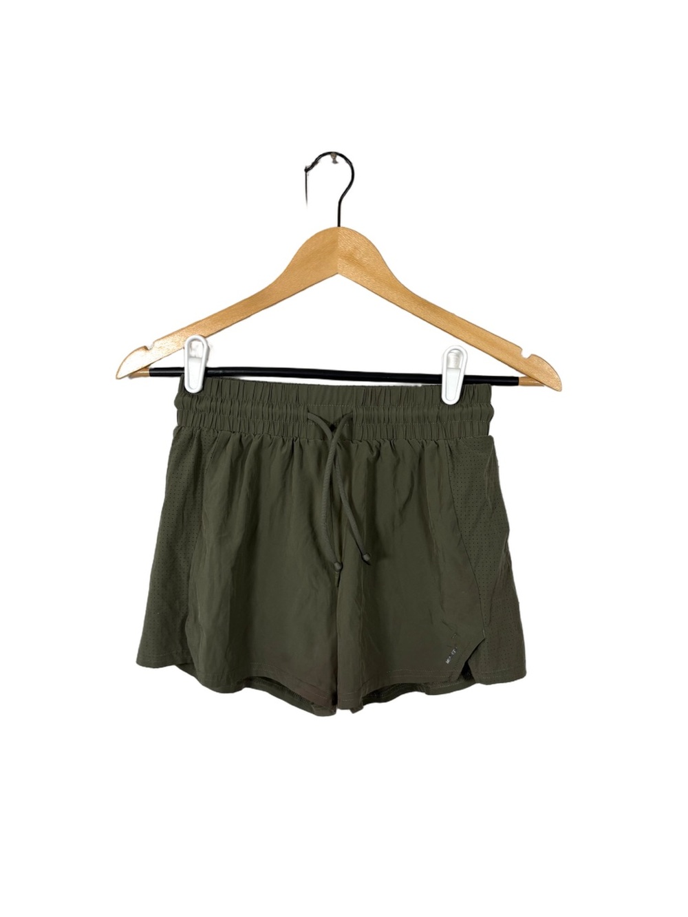 Mondetta Womens XS Olive Green Lined Running Shorts High Rise Athletic
